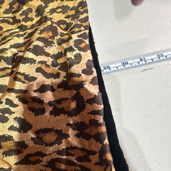Nick & Nora Silk Leopard Print Scarf‎ Black Luxurious Velvet Romantic Designer - Picture 8 of 9